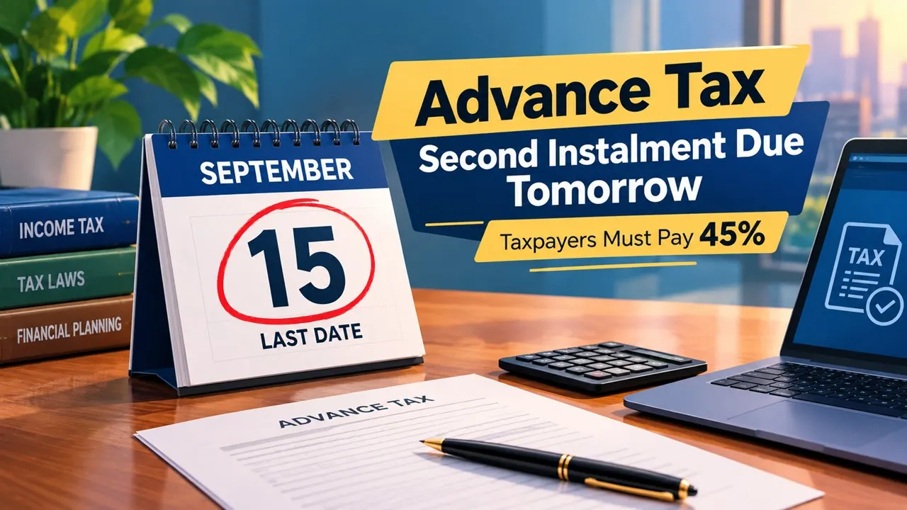 Advance Tax Second Instalment Due Tomorrow: Taxpayers Must Pay 45% by September 15