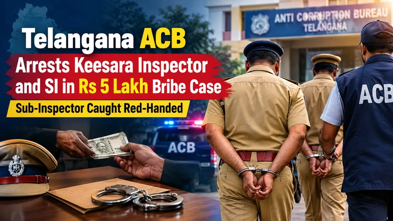 Telangana ACB Arrests Keesara Inspector and SI in Rs 5 Lakh Bribe Case, Sub-Inspector Caught Red-Handed