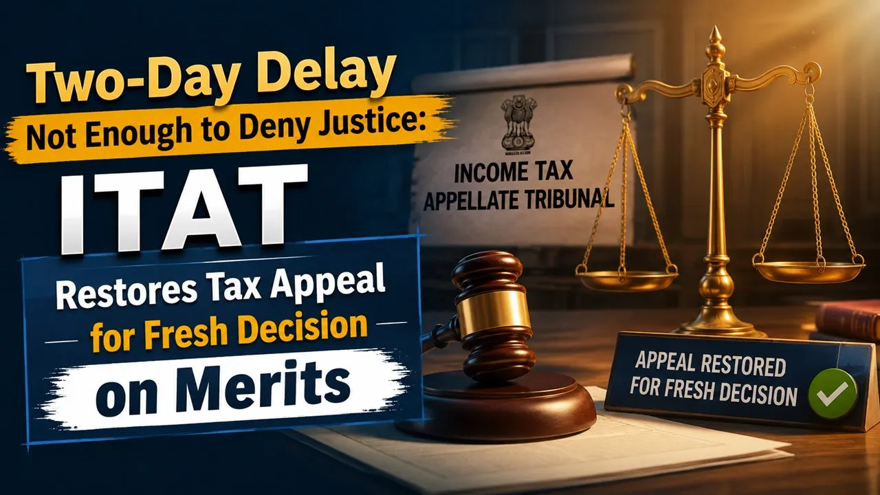 Two-Day Delay Not Enough to Deny Justice: ITAT Restores Tax Appeal for Fresh Decision on Merits