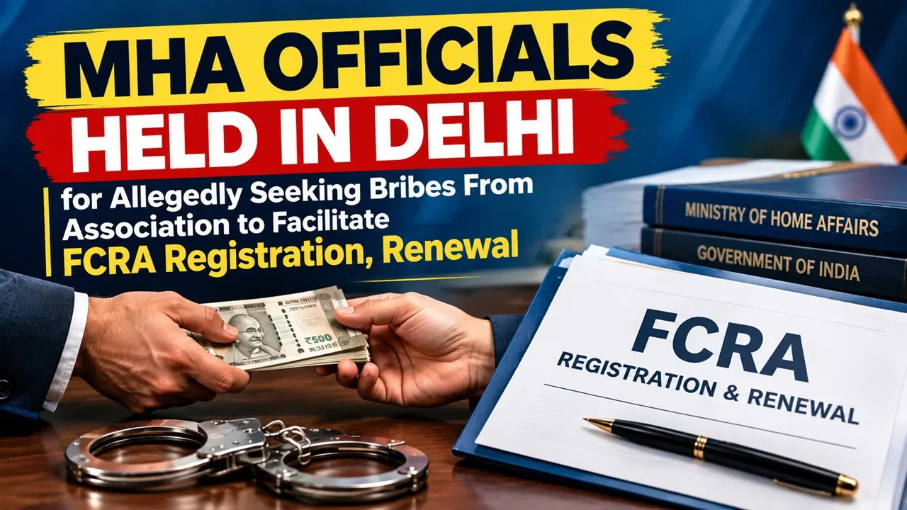 Two MHA Officials Held in Delhi for Allegedly Seeking Bribes From Association to Facilitate FCRA Registration, Renewal