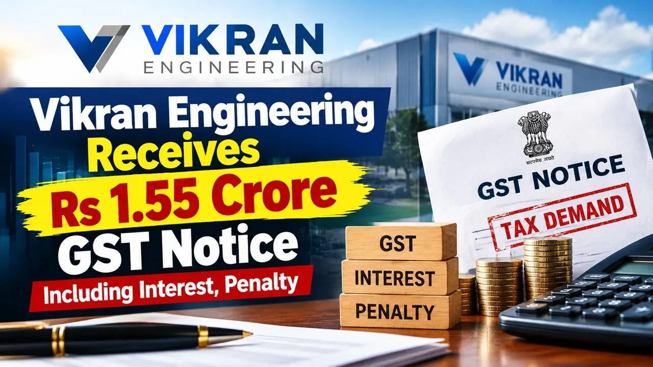 Vikran Engineering Receives Rs 1.55 Crore GST Notice Including Rs 83.62 Lakh Tax Demand, Interest and Penalty