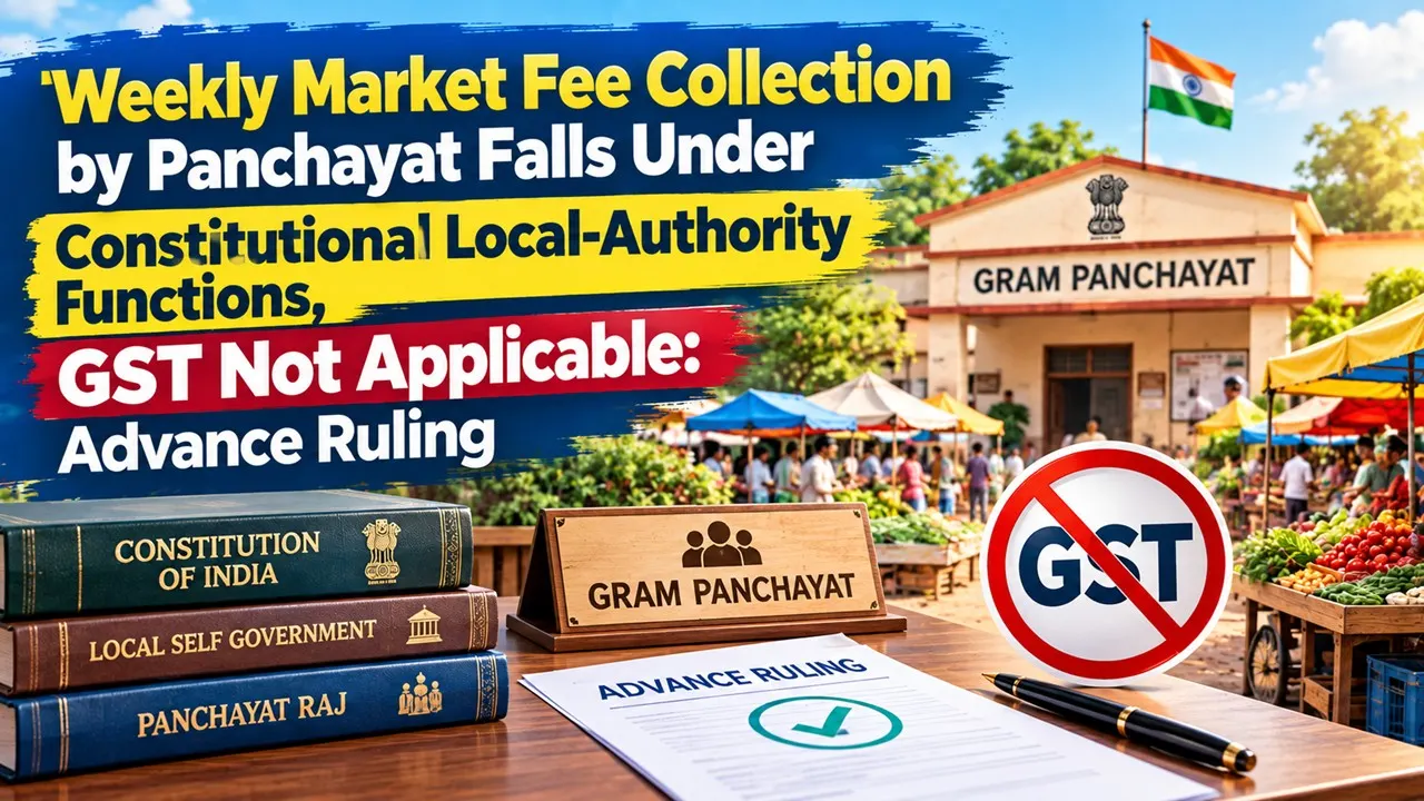 Weekly Market Fee Collection by Panchayat Falls Under Constitutional Local-Authority Functions, GST Not Applicable: Advance Ruling