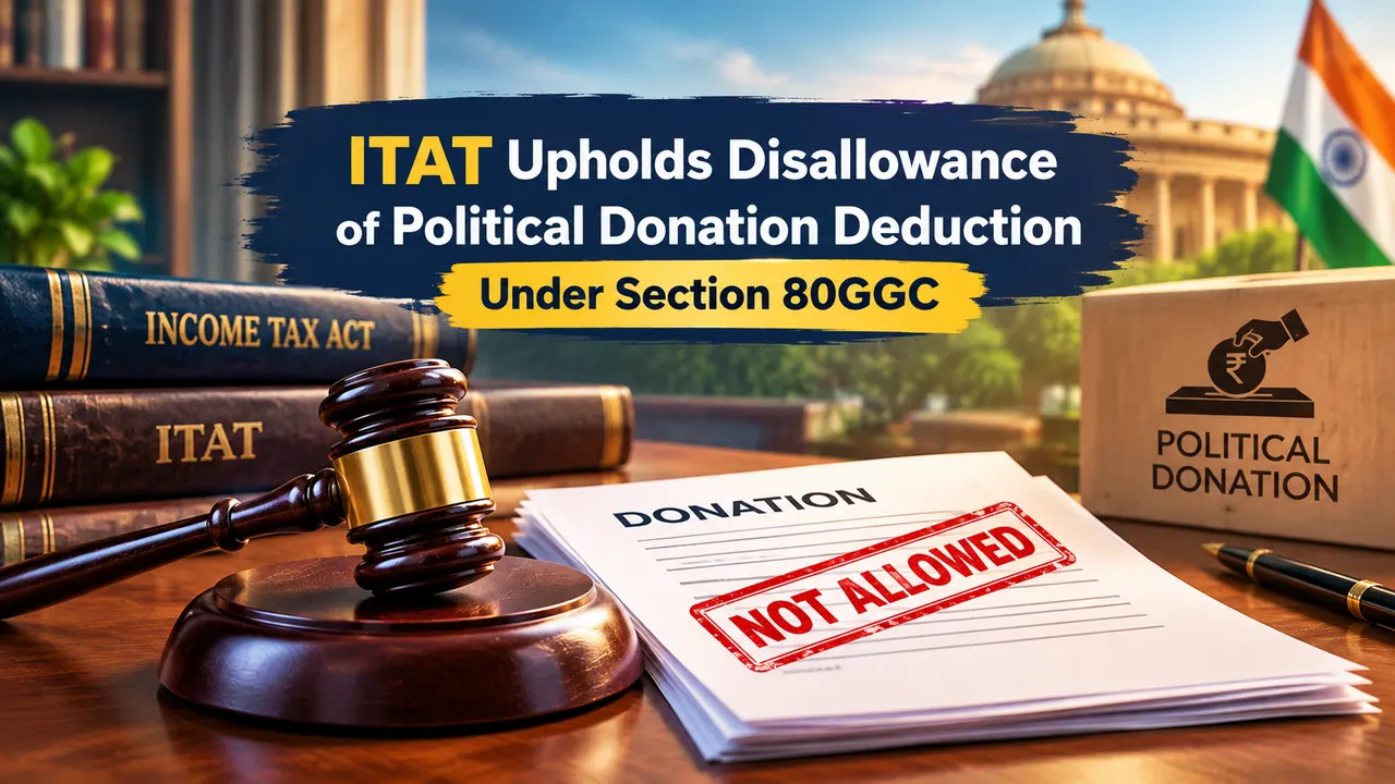 ITAT Upholds Disallowance of Political Donation Deduction Under Section 80GGC