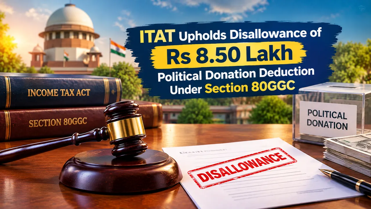 ITAT Upholds Disallowance of Rs 8.50 Lakh Political Donation Deduction Under Section 80GGC