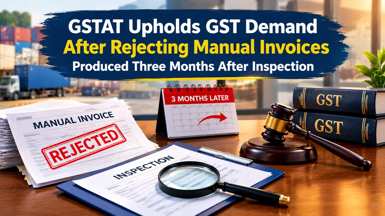 GSTAT Upholds GST Demand After Rejecting Manual Invoices Produced Three Months After Inspection