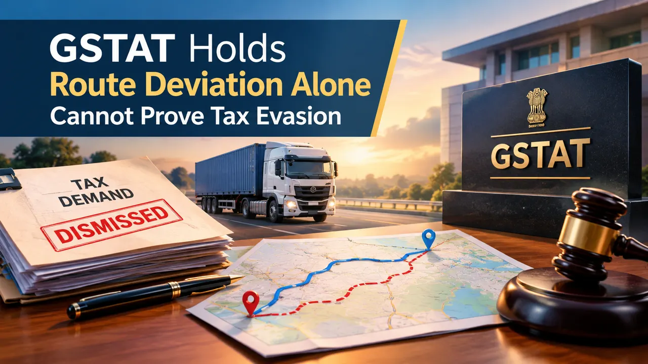 GSTAT Holds Route Deviation Alone Cannot Prove Tax Evasion