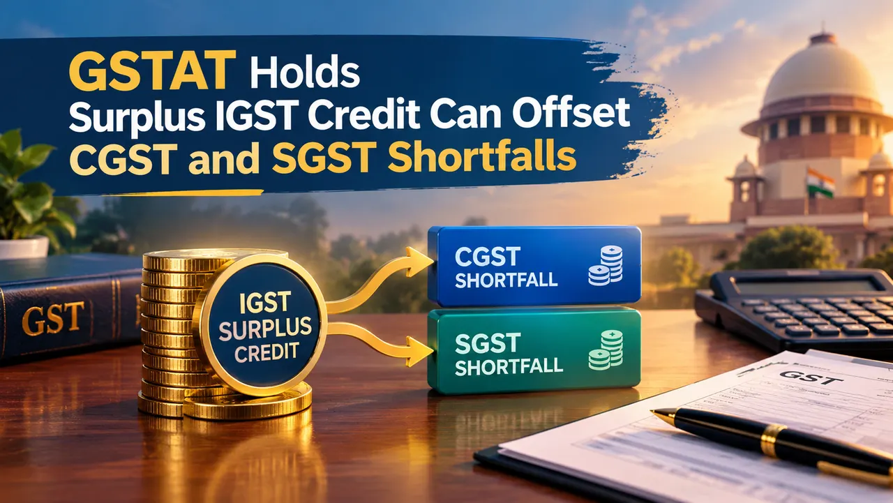 GSTAT Holds Surplus IGST Credit Can Offset CGST and SGST Shortfalls