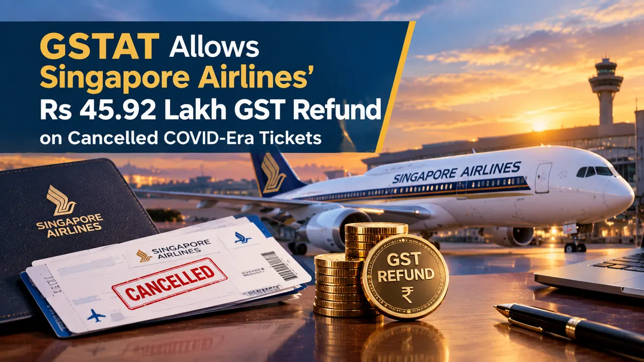 GSTAT Allows Singapore Airlines’ Rs 45.92 Lakh GST Refund on Cancelled COVID-Era Tickets