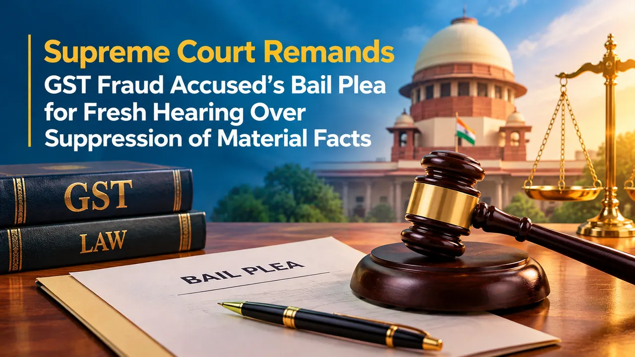 Supreme Court Remands GST Fraud Accused’s Bail Plea for Fresh Hearing Over Suppression of Material Facts