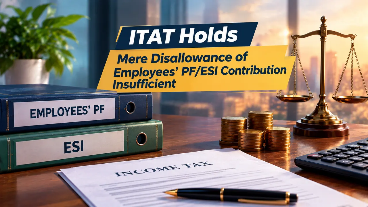 ITAT Holds Mere Disallowance of Employees’ PF/ESI Contribution Insufficient