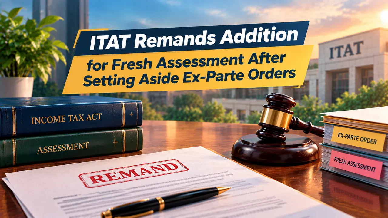 ITAT Remands Addition for Fresh Assessment After Setting Aside Ex-Parte Orders