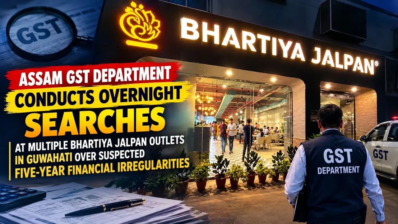 Assam GST Department Conducts Overnight Searches at Multiple Bharatiya Jalpan Outlets in Guwahati Over Suspected Five-Year Financial Irregularities