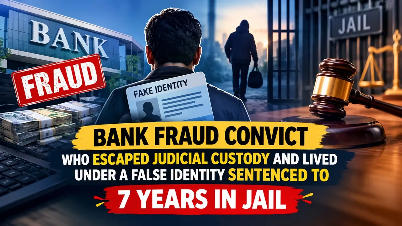 Bank Fraud Convict Who Escaped Judicial Custody and Lived Under a False Identity Sentenced to 7 Years in Jail