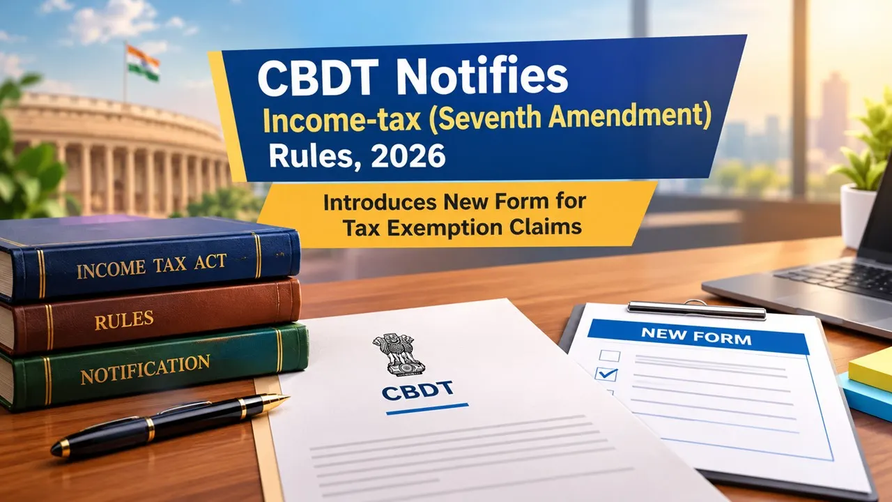 CBDT Notifies Income-tax (Seventh Amendment) Rules, 2026; Introduces New Form for Tax Exemption Claims