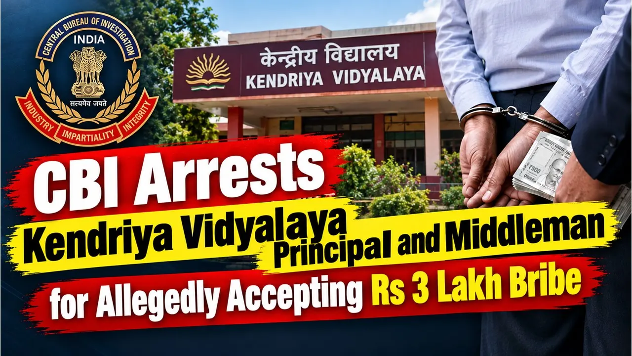 CBI Arrests Kendriya Vidyalaya Principal and Middleman for Allegedly Accepting Rs 3 Lakh Bribe