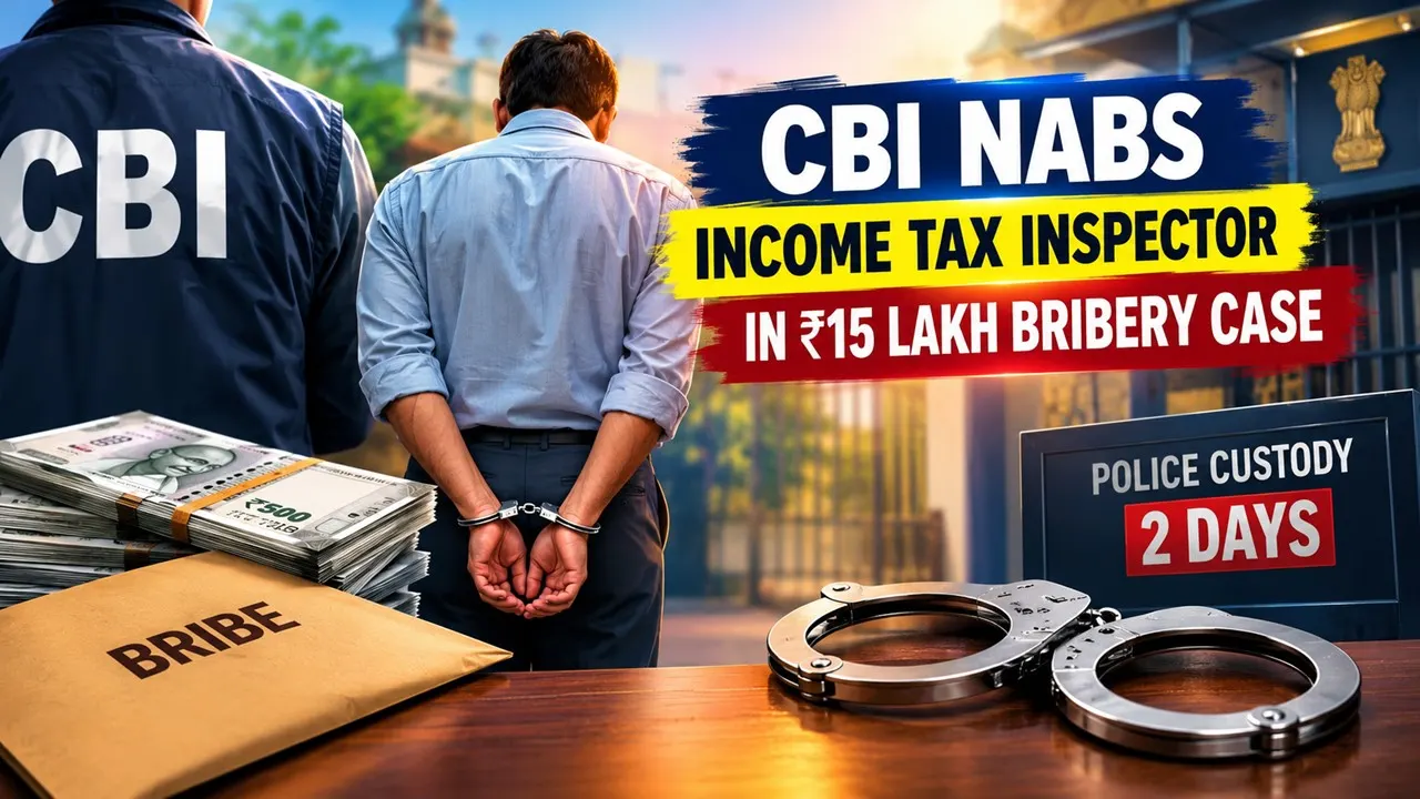 CBI Nabs Income Tax Inspector in Rs 15 Lakh Bribery Case, Remanded to Police Custody for Two Days
