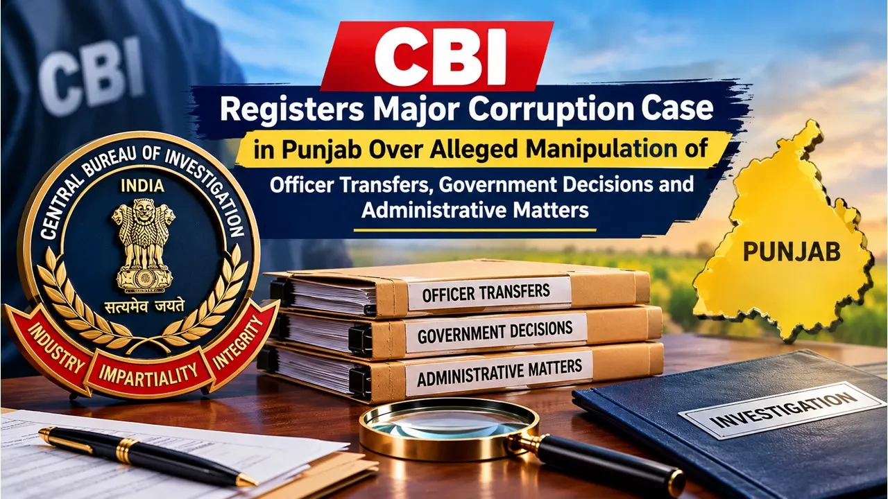 CBI Registers Major Corruption Case in Punjab Over Alleged Manipulation of Officer Transfers, Government Decisions and Administrative Matters