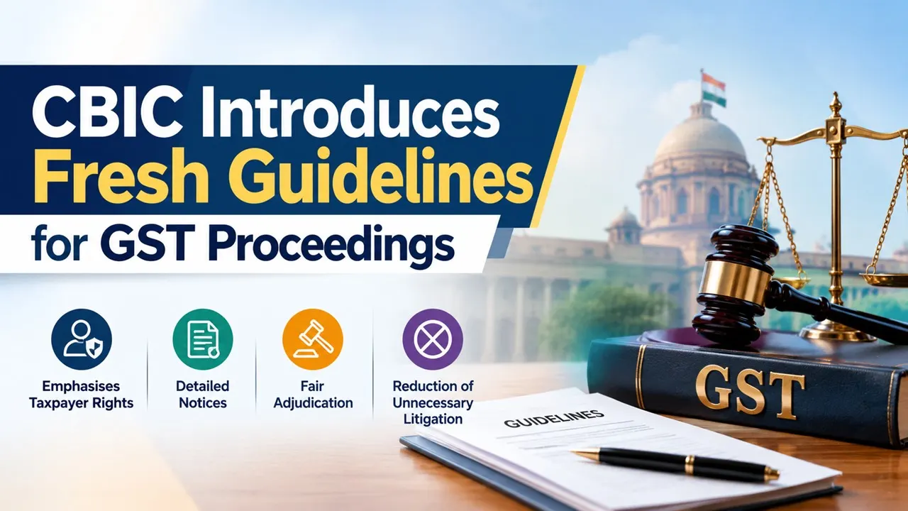 CBIC Introduces Fresh Guidelines for GST Proceedings, Emphasises Taxpayer Rights, Detailed Notices, Fair Adjudication and Reduction of Unnecessary Litigation