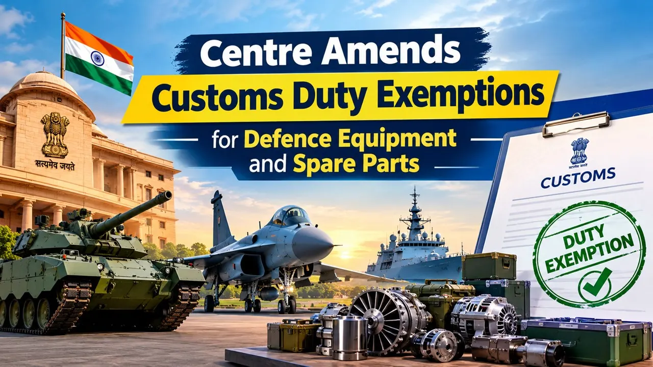 Centre Amends Customs Duty Exemptions for Defence Equipment and Spare Parts