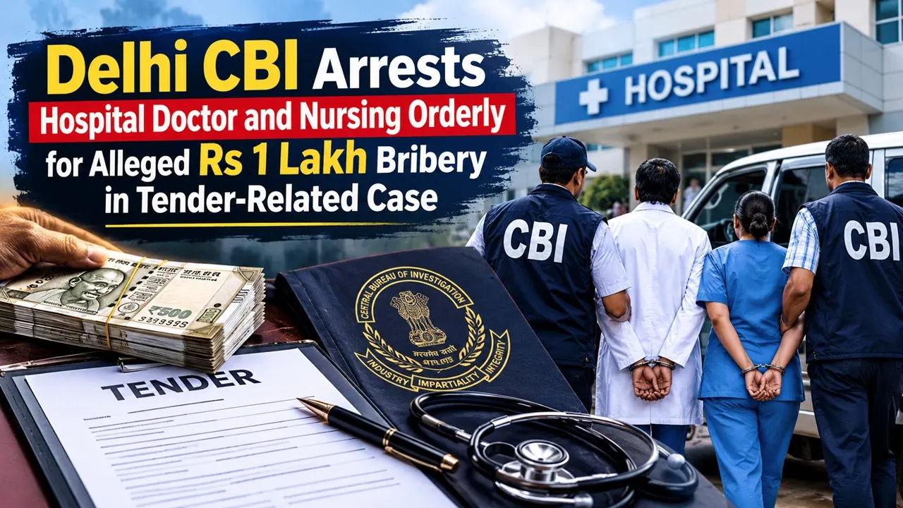 Delhi CBI Arrests Hospital Doctor and Contractual Nursing Orderly Supervisor for Alleged Rs 1 Lakh Bribery in Tender-Related Case
