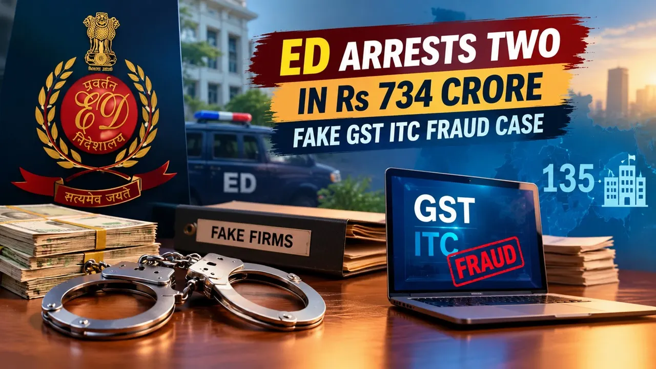 ED Arrests Two in Rs 734 Crore Fake GST ITC Fraud Case Involving 135 Bogus Firms