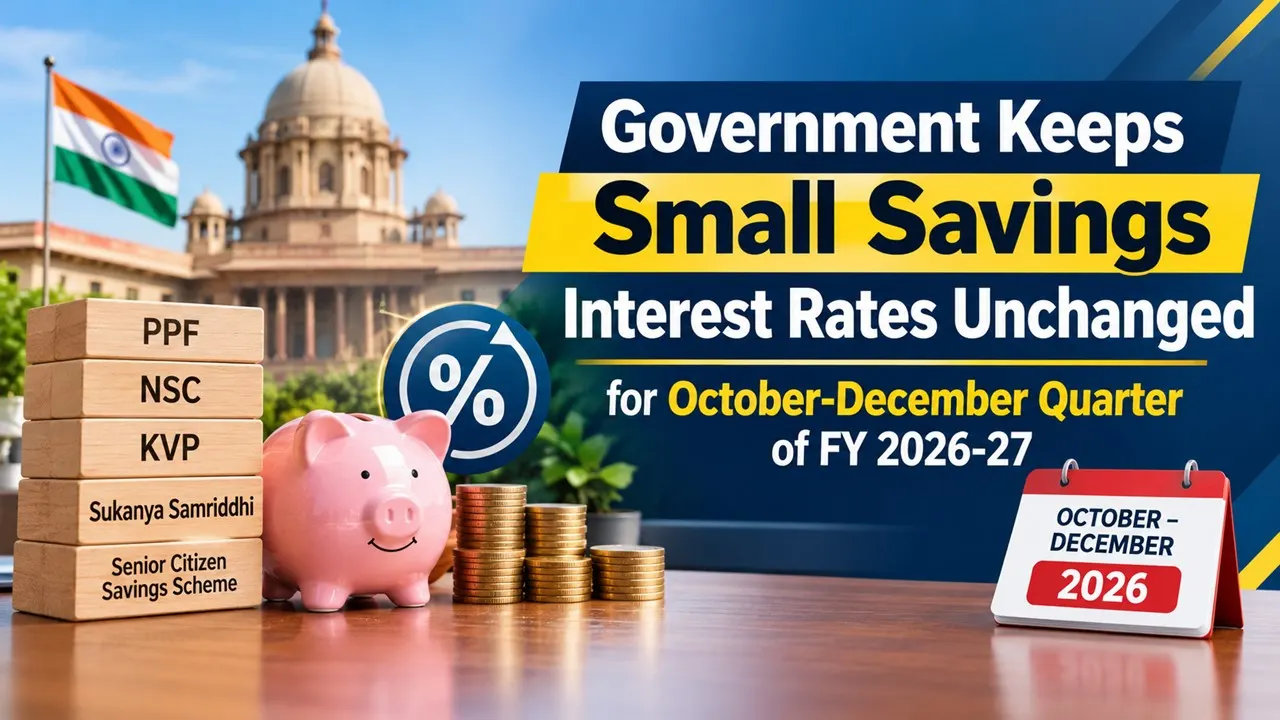 Government Keeps Small Savings Interest Rates Unchanged for October-December Quarter of FY 2026-27