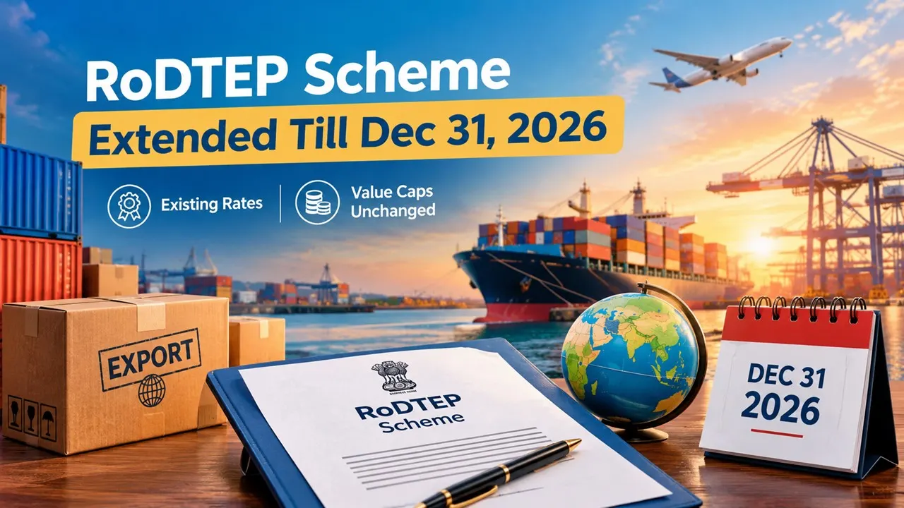 Govt Extends RoDTEP Scheme for Exporters Till Dec 31, 2026, Existing Rates and Value Caps Remain Unchanged