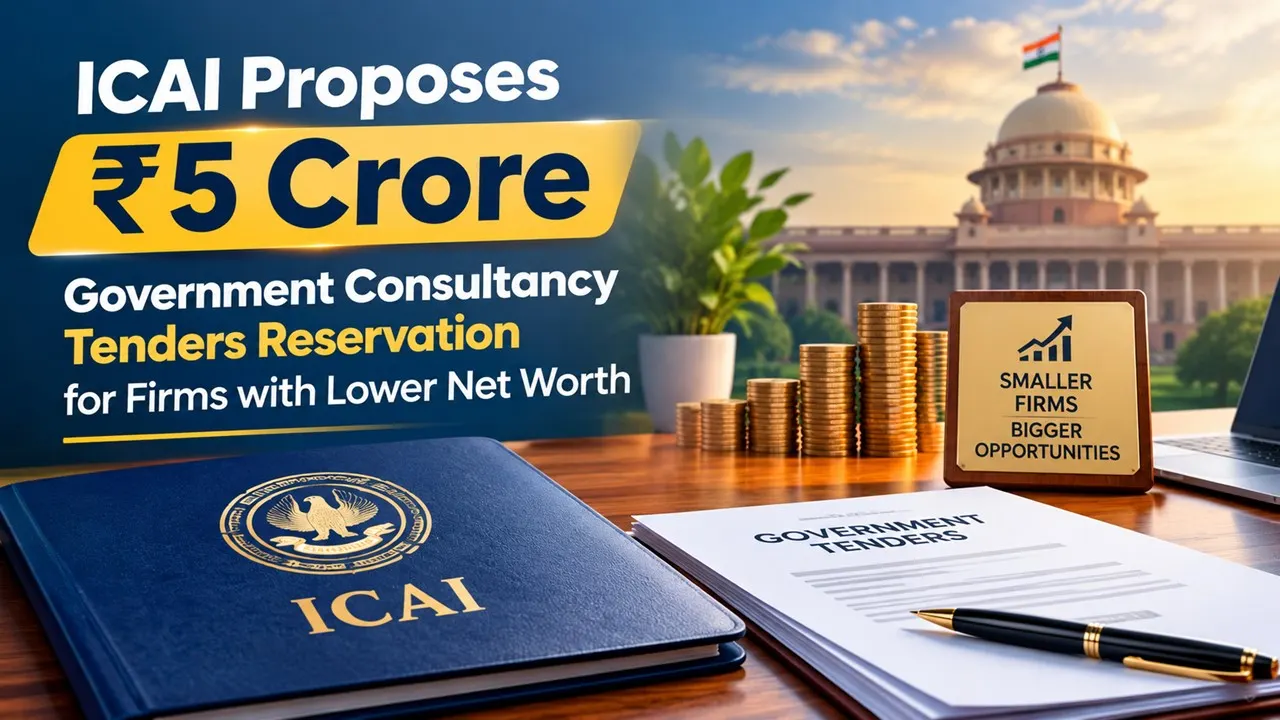 ICAI Proposes Rs 5 Crore Government Consultancy Tenders Reservation for Firms with Lower Net Worth