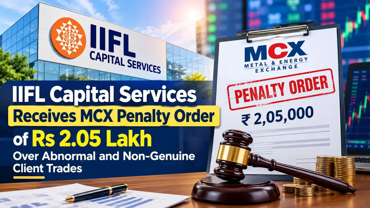 IIFL Capital Services Receives MCX Penalty Order of Rs 2.05 Lakh Over Abnormal and Non-Genuine Client Trades