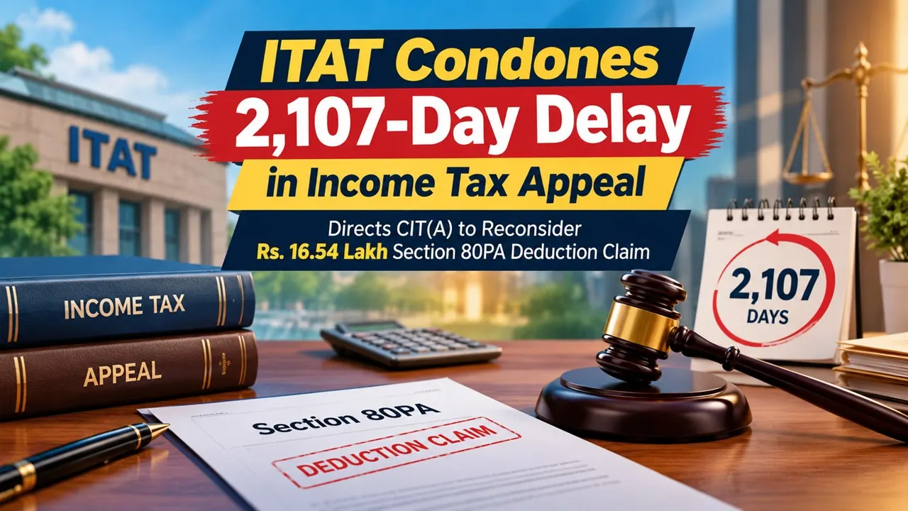 ITAT Condones 2,107-Day Delay, Directs CIT(A) to Reconsider Rs 16.54 Lakh Section 80PA Deduction Claim