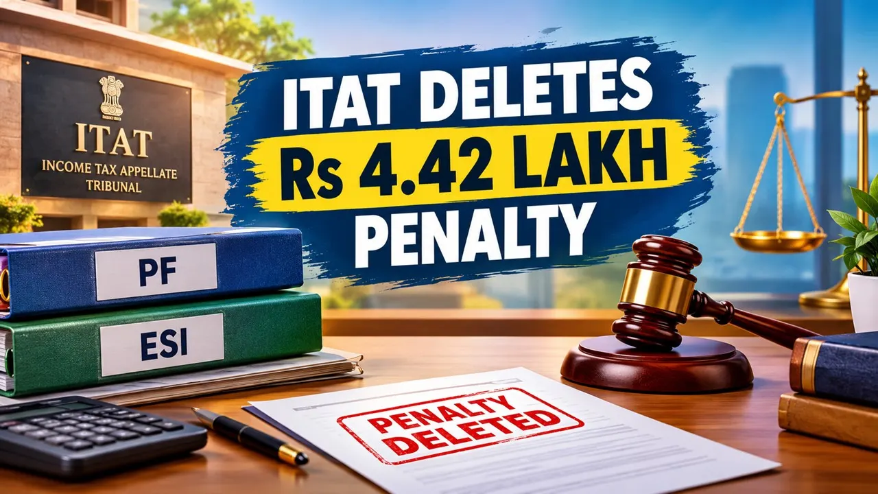 ITAT Deletes Rs 4.42 Lakh Penalty, Says PF and ESI Disallowance Does Not Amount to Misreporting