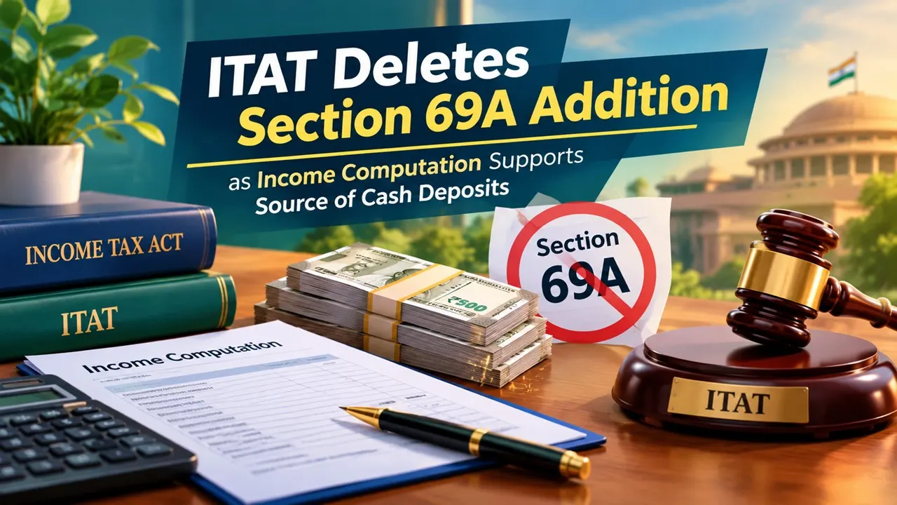 ITAT Deletes Section 69A Addition as Income Computation Supports Source of Cash Deposits
