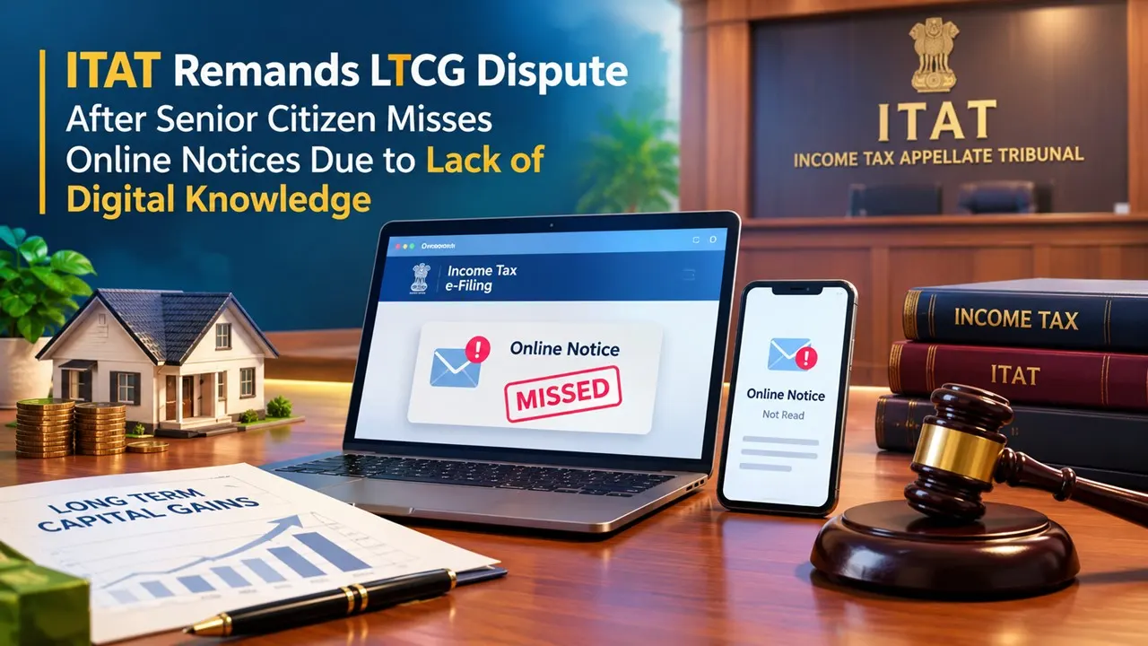ITAT Remands LTCG Dispute After Senior Citizen Misses Online Notices Due to Lack of Digital Knowledge