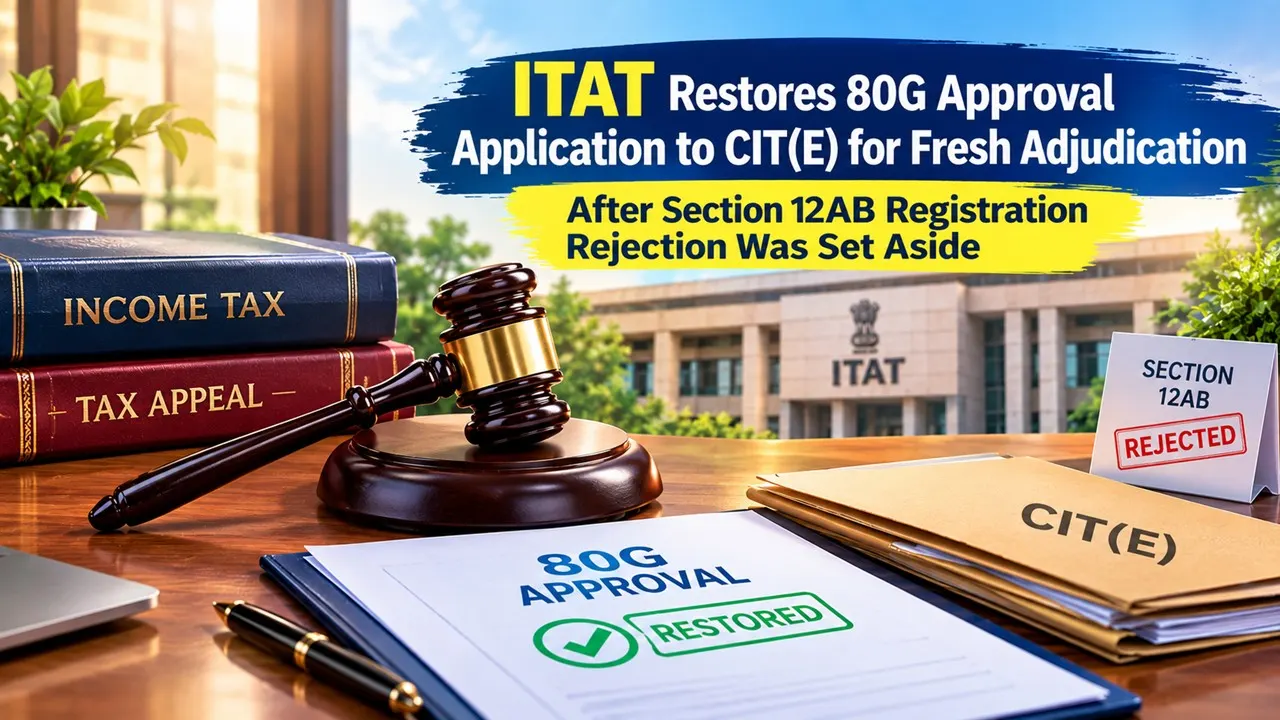 ITAT Restores 80G Approval Application to CIT(E) for Fresh Adjudication After Section 12AB Registration Rejection Was Set Aside