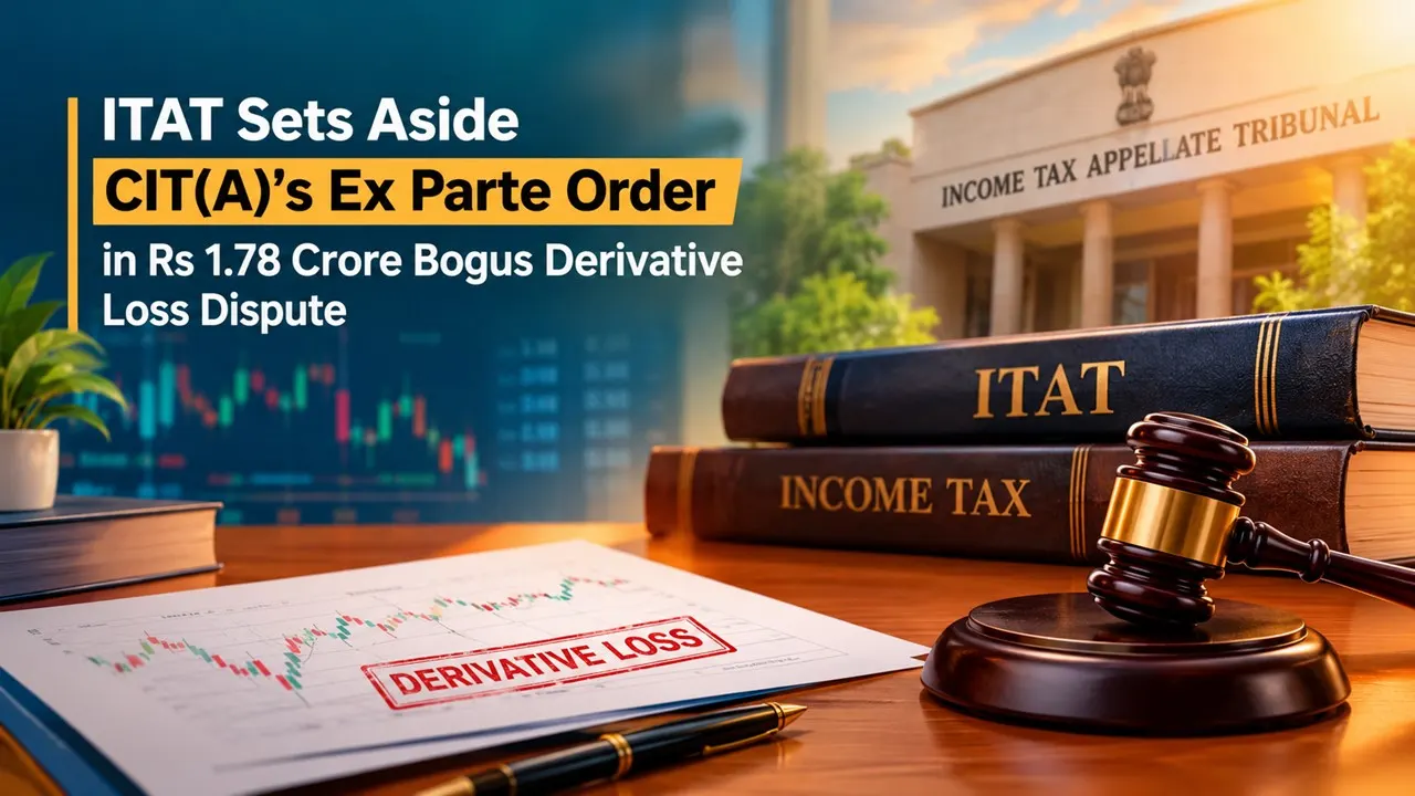 ITAT Sets Aside CIT(A)'s Ex Parte Order in Rs 1.78 Crore Bogus Derivative Loss Dispute After Finding Need for Fresh Hearing