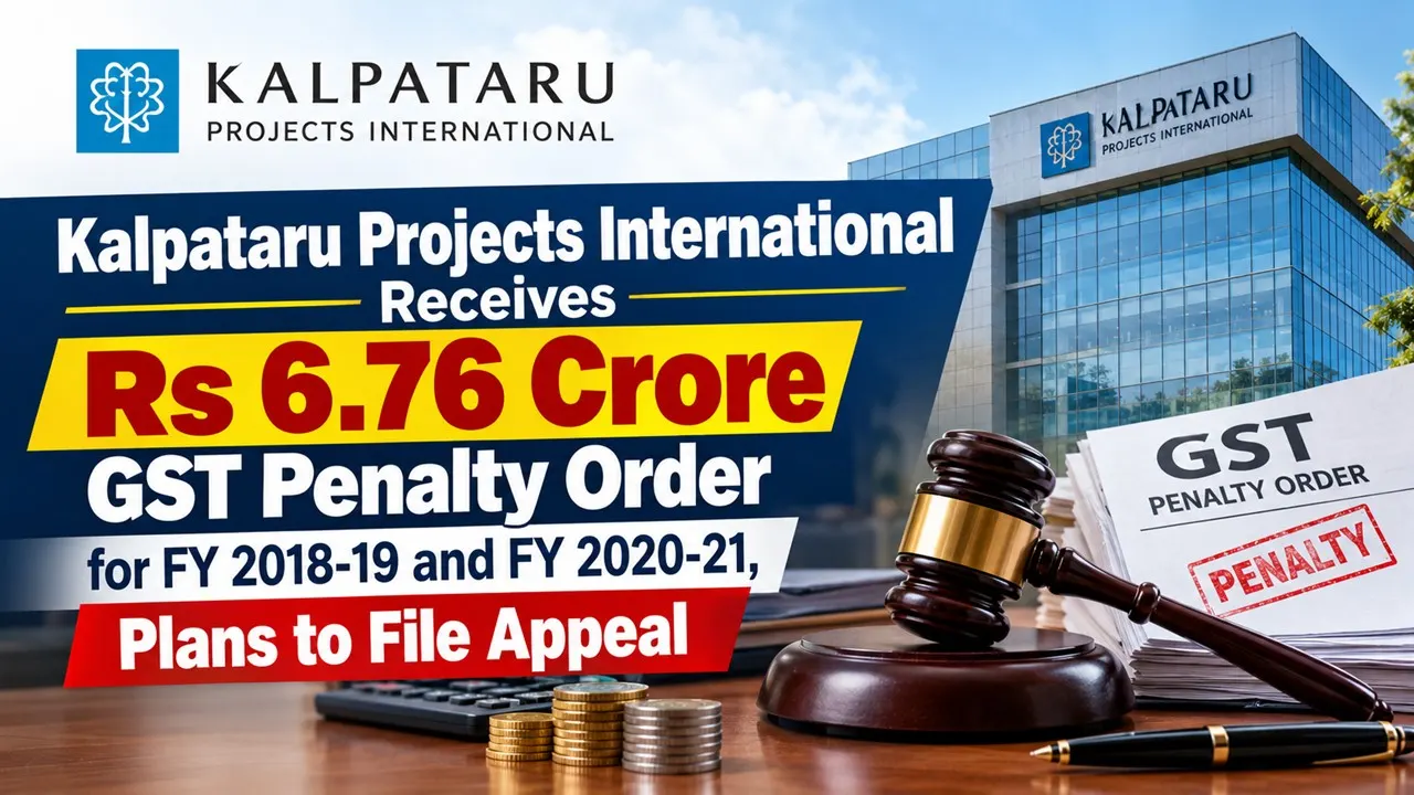 Kalpataru Projects International Receives Rs 6.76 Crore GST Penalty Order for FY 2018-19 and FY 2020-21, Plans to File Appeal