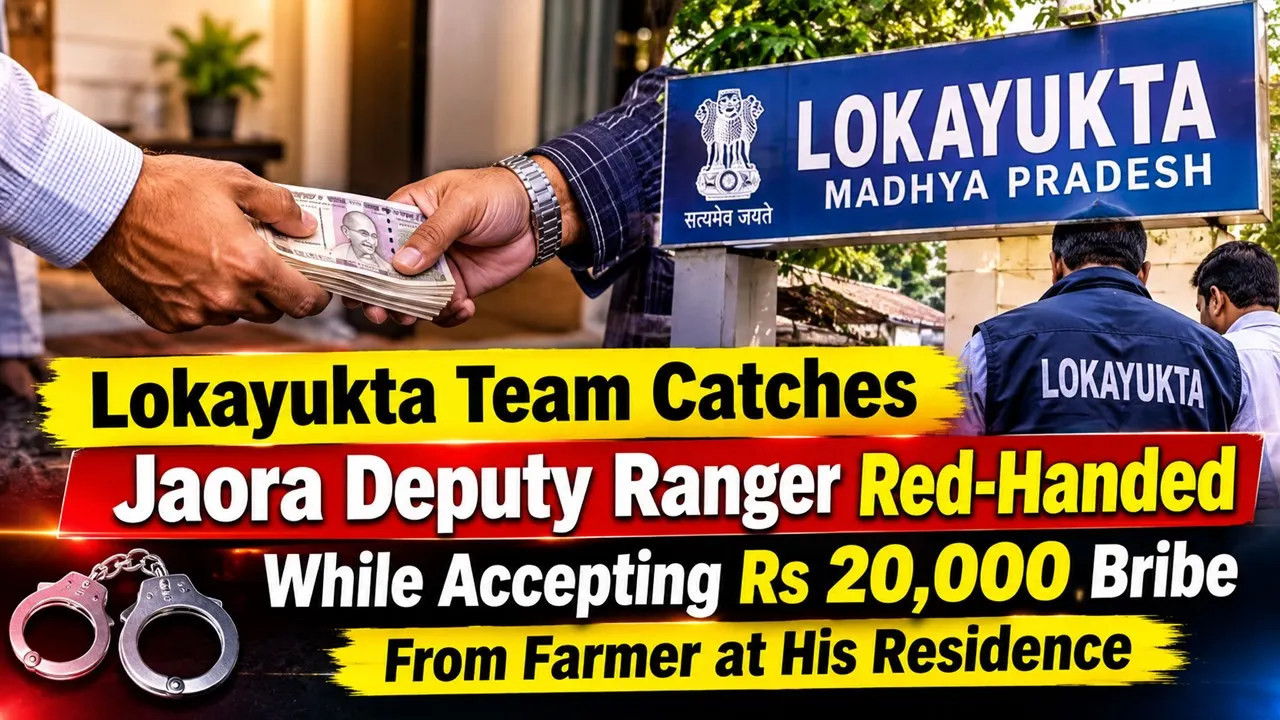 Lokayukta Team Catches Jaora Deputy Ranger Red-Handed While Accepting Rs 20,000 Bribe From Farmer at His Residence