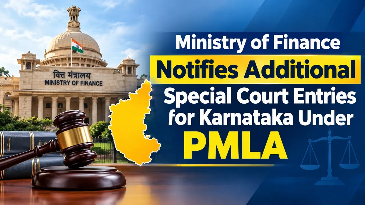 Ministry of Finance Notifies Additional Special Court Entries for Karnataka Under PMLA