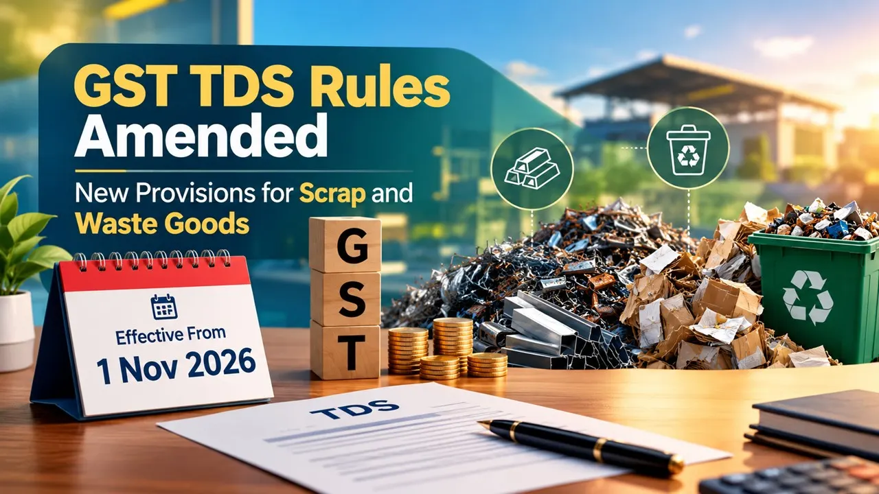 GST TDS Rules Amended: New Provisions for Scrap and Waste Goods from November 1, 2026