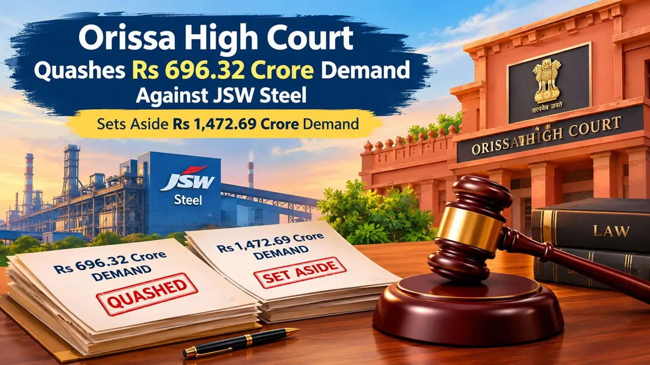 Orissa High Court Quashes Rs 696.32 Crore Demand Against JSW Steel, Sets Aside Rs 1,472.69 Crore Demand