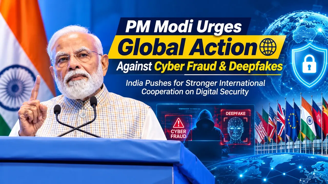 PM Modi Calls for Global System to Fight Cyber Fraud and Deepfakes as India Pushes for Greater International Cooperation on Digital Security