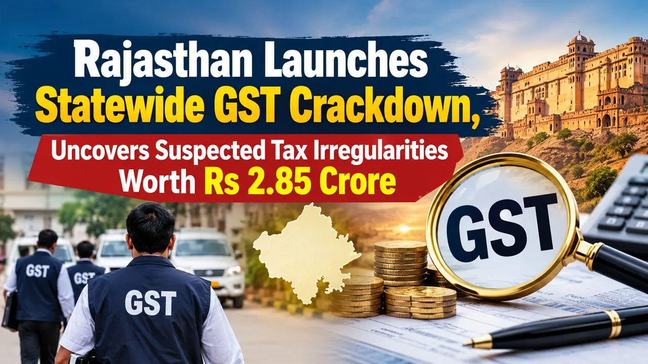 Rajasthan Launches Statewide GST Crackdown, Uncovers Suspected Tax Irregularities Worth Rs 2.85 Crore