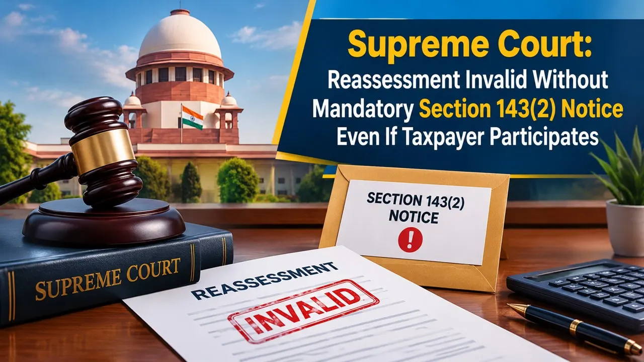Supreme Court: Income Tax Reassessment Invalid Without Mandatory Section 143(2) Notice Issuance Even If Taxpayer Participates