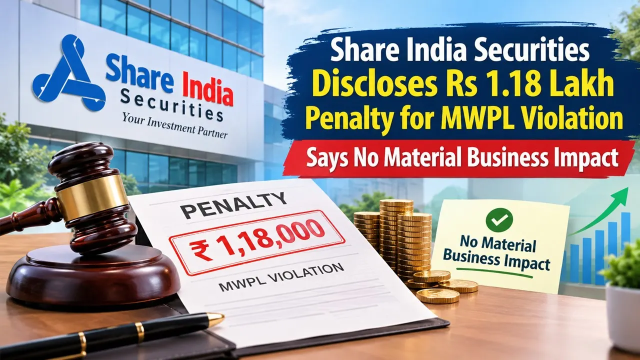 Share India Securities Discloses Rs 1.18 Lakh Penalty for MWPL Violation, Says No Material Business Impact