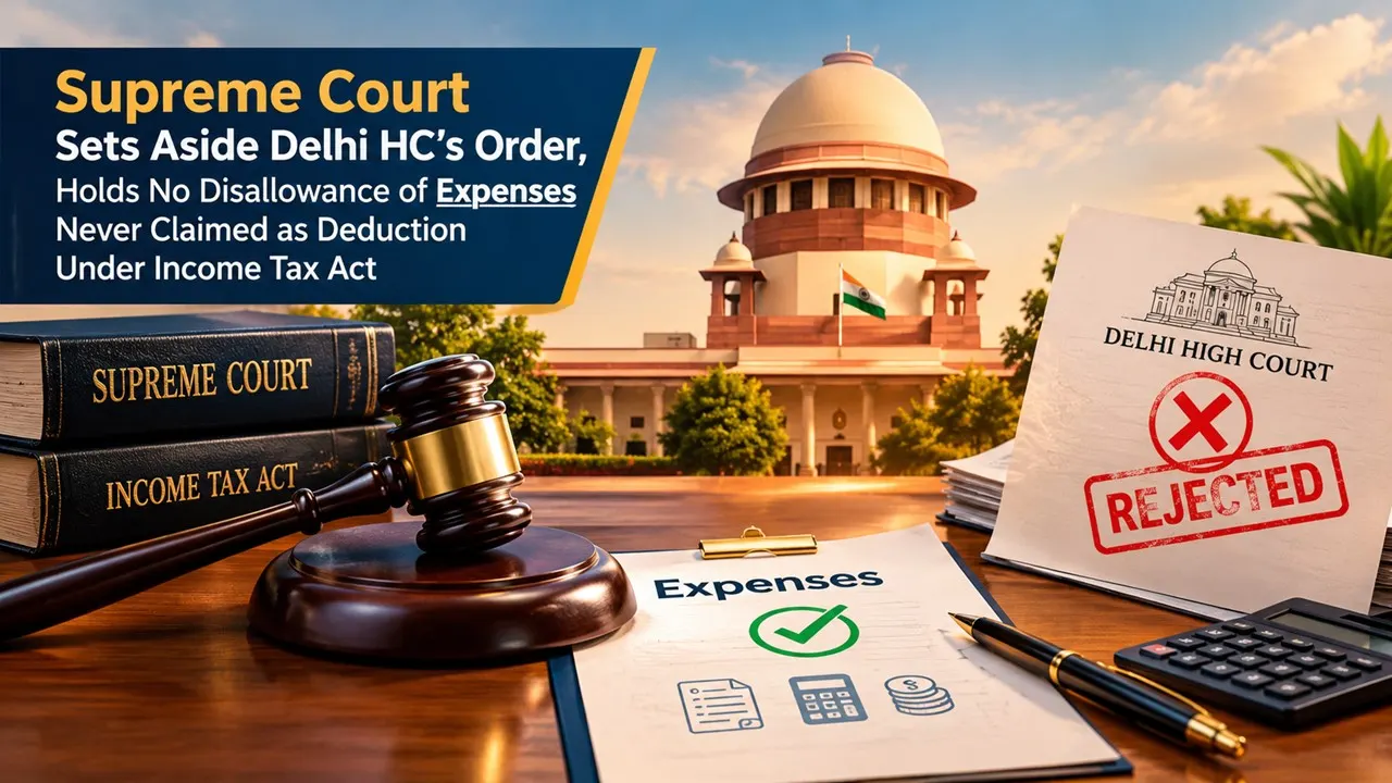 Supreme Court Sets Aside Delhi HC's Order, Holds No Disallowance of Expenses Never Claimed as Deduction Under Income Tax Act