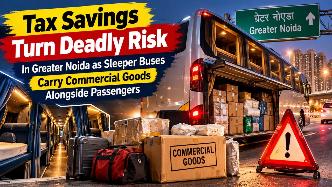 Tax Evasion Turn Deadly Risk In Greater Noida as Sleeper Buses Carry Commercial Goods Alongside Passengers