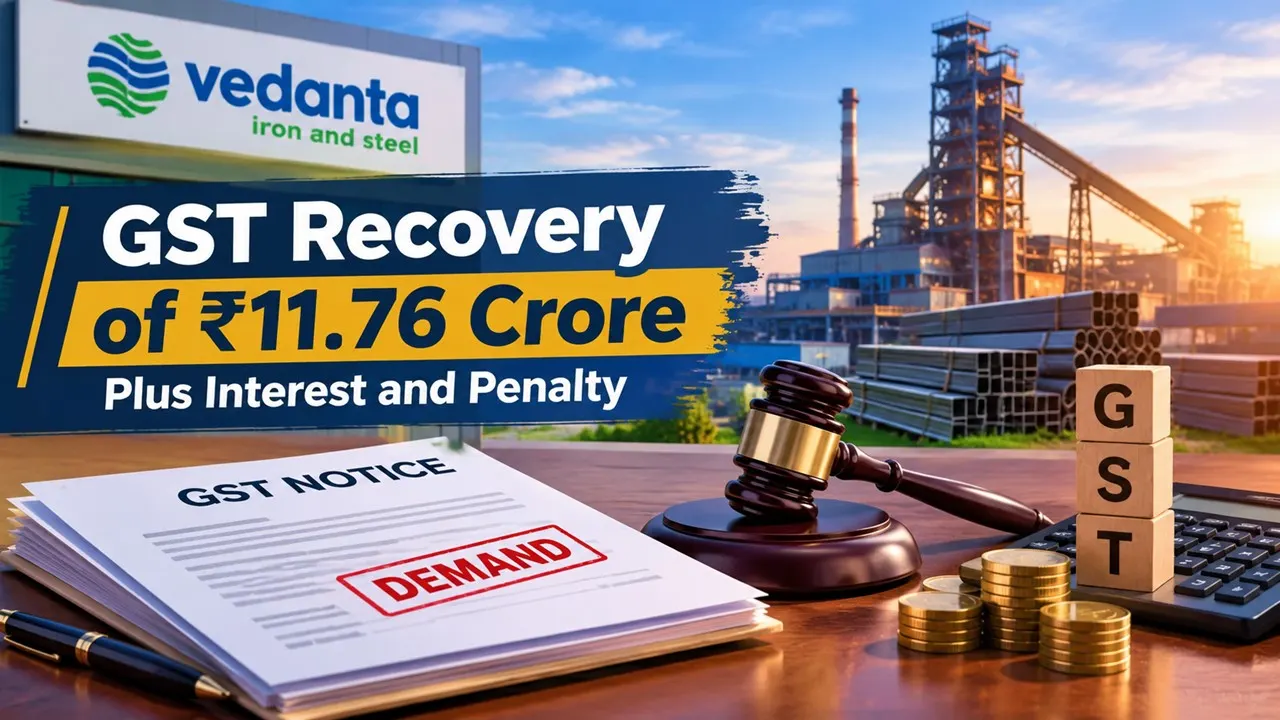 Vedanta Iron and Steel's Subsidiary Faces Proposed GST Recovery of Rs 11.76 Crore Plus Interest and Penalty