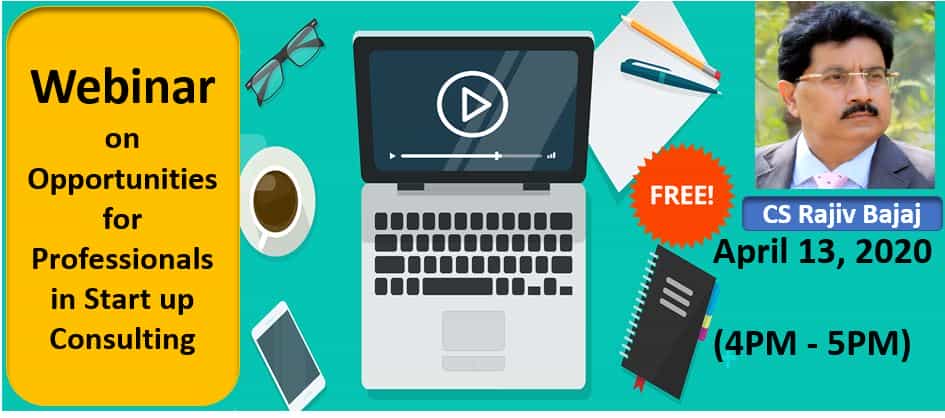 Webinar on Opportunities for Professionals in Start up Consulting