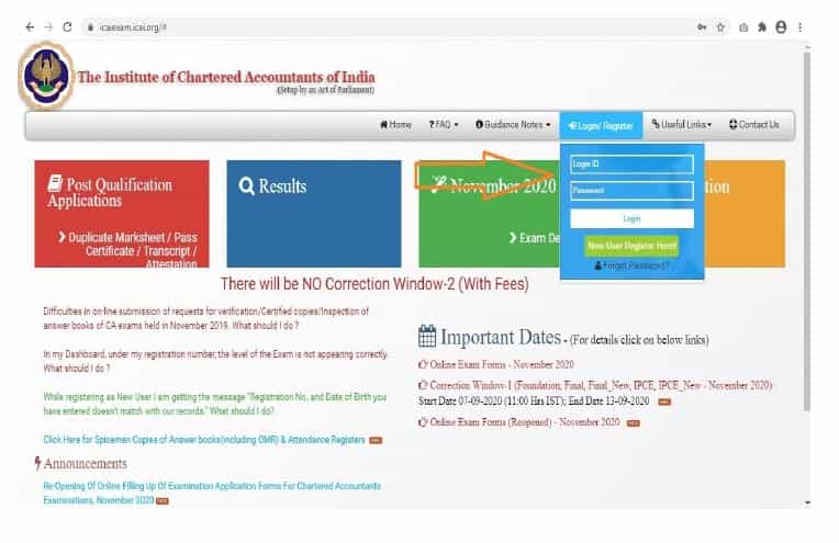 CA Exam Admit Card FAQs Nov 2020