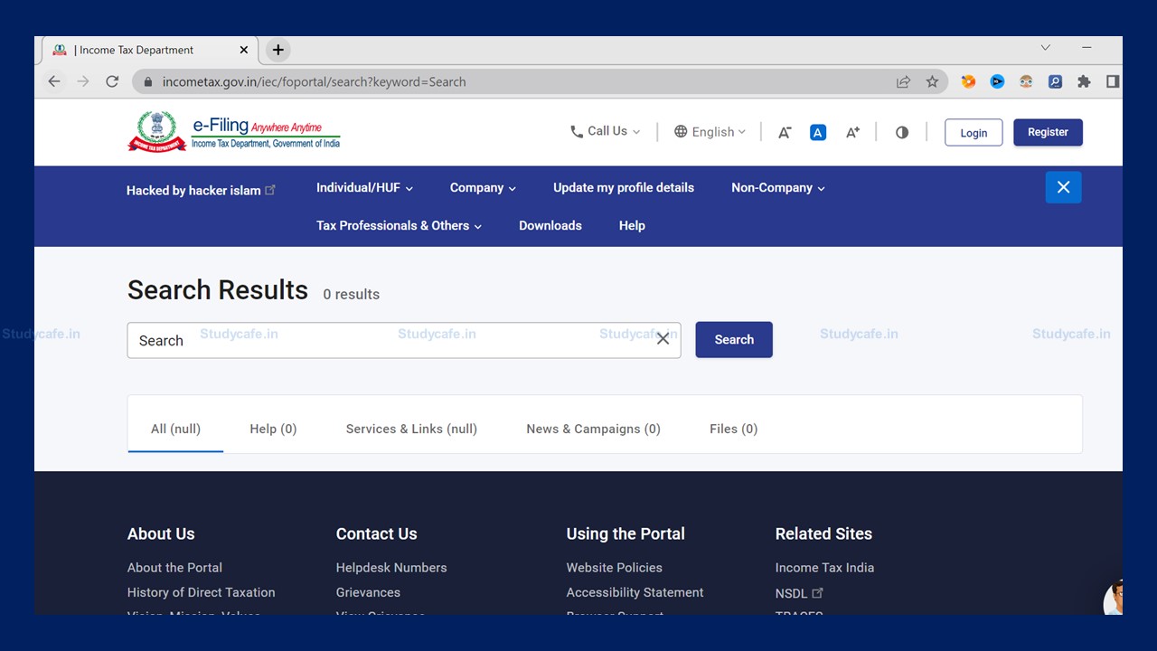 New Income Tax Portal Hacked on its First Year Anniversary?